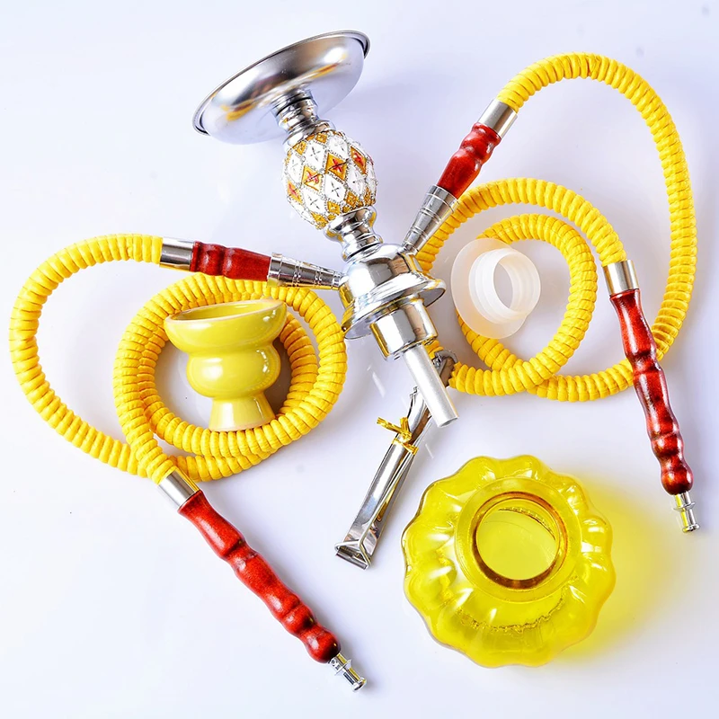 28cm Junior Hookah Set Metal Stem Shisha Nargile Water Smoker Goza Narguile with Metal Tong Disposable Mouthpieces Hubbly Bubbly (3)