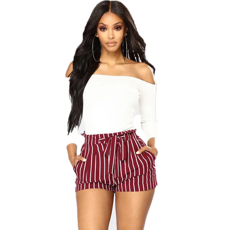 Summer Style Womens Striped Shorts Sexy Waist Band Shorts Casual Beach High Waist Mini Trousers New 2018 Ladies Short Trousers
Summer Style Womens Striped Shorts Sexy Waist Band Shorts Casual Beach High Waist Mini Trousers New 2018 Ladies Short Trousers