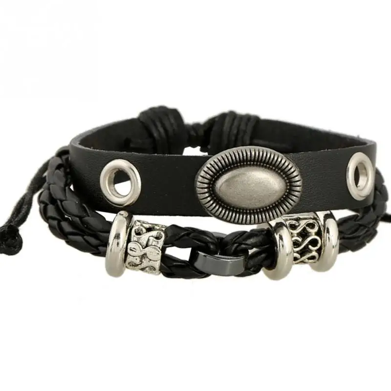 Men's Multilayer Retro Casual leather Bracelet Braid Adjustable Silver Color Handmade Cowhide Fashion Punk Charm Rock Jewelry
Men's Multilayer Retro Casual leather Bracelet Braid Adjustable Silver Color Handmade Cowhide Fashion Punk Charm Rock Jewelry