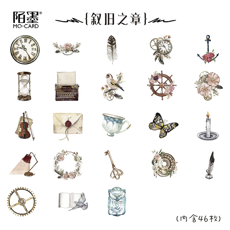 46pcs/pack Chapter Boxed Clock Butterfly Sticker Decoration DIY Scrapbooking Sticker Stationery Kawaii Diary Label Sticker
46pcs/pack Chapter Boxed Clock Butterfly Sticker Decoration DIY Scrapbooking Sticker Stationery Kawaii Diary Label Sticker