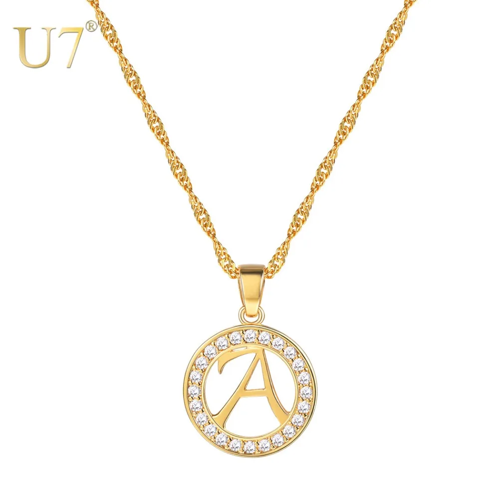 U7 Hollow Out Initial Letters ABC Round Coin Necklace Dainty White Cubic Zirconia Pendant Charm Daily Jewelry
U7 Hollow Out Initial Letters ABC Round Coin Necklace Dainty White Cubic Zirconia Pendant Charm Daily Jewelry