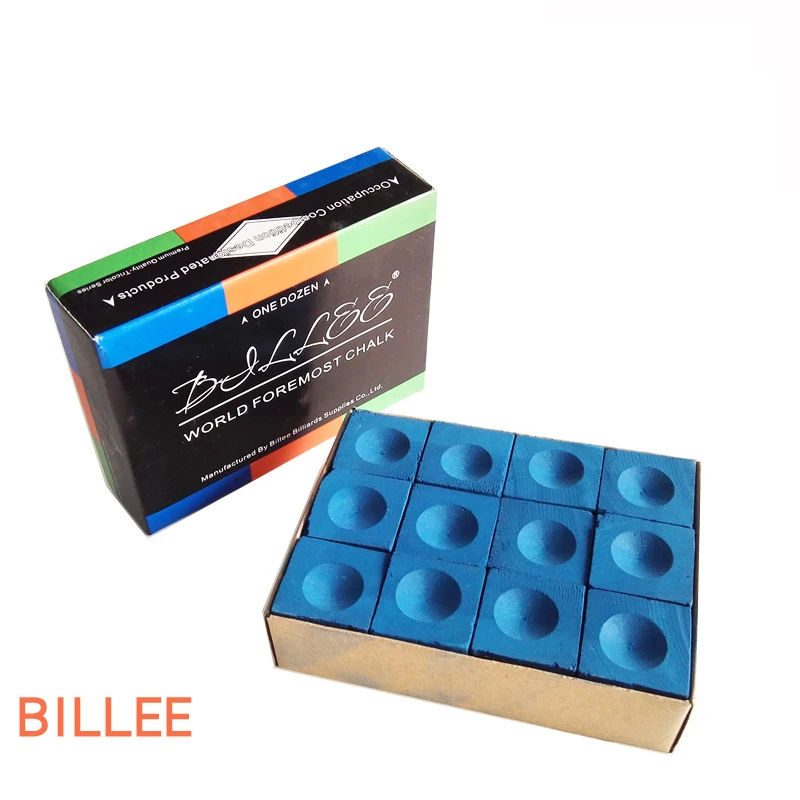 

BILLEE 5A Level Chalks Powder Billiards Cue Chalks Pool Oily Powder Billiard Accessories 12 Pieces a Box Billiards Accessories