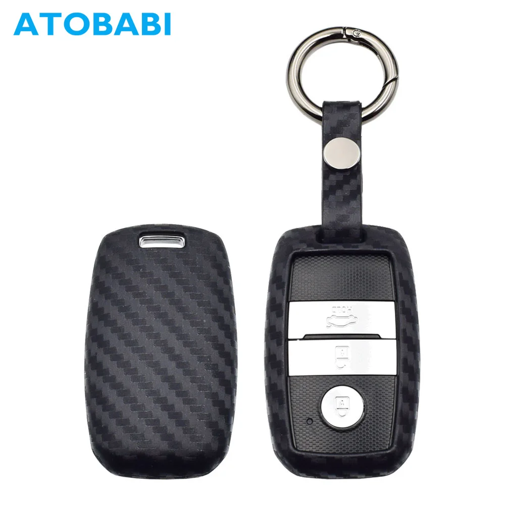 ATOBABI Carbon Fiber Pattern Silicone Car Key Case Keychain for Kia Forte Niro Optima Sedona Sorento Soul Sportage Remote Cover
ATOBABI Carbon Fiber Pattern Silicone Car Key Case Keychain for Kia Forte Niro Optima Sedona Sorento Soul Sportage Remote Cover