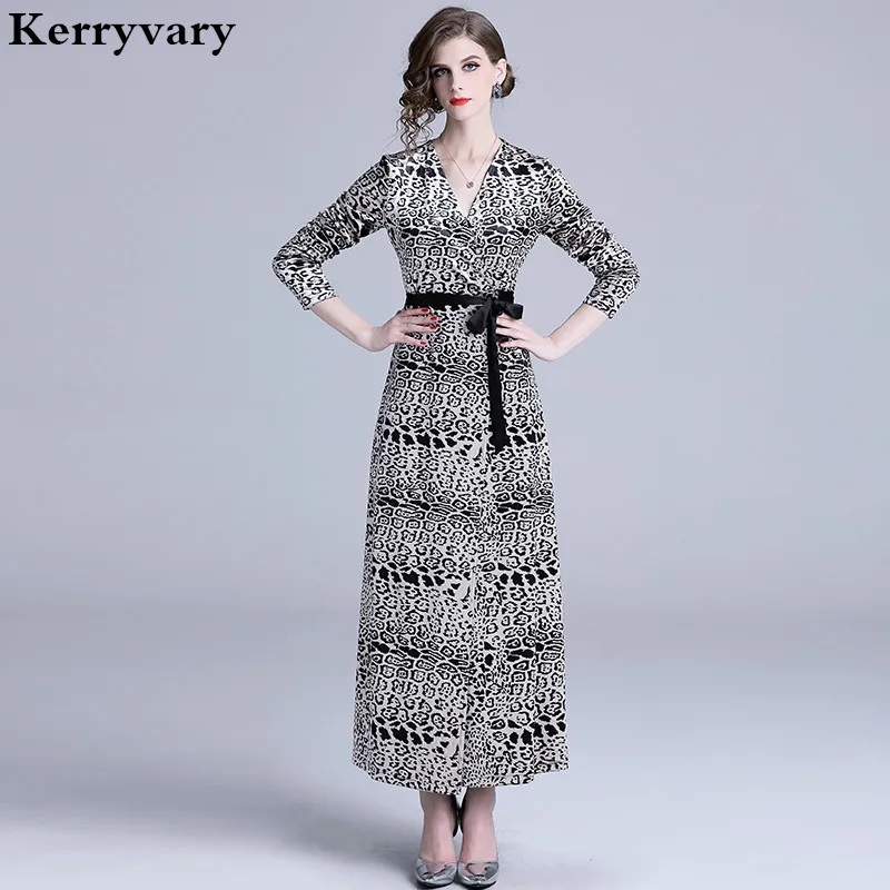 Spring Leopard Printed Long Dress Vestidos Mujer 2019 V-neck Lotus Edge Velvet Long Sleeve Women Maxi Dress Vestido Longo K330
Spring Leopard Printed Long Dress Vestidos Mujer 2019 V-neck Lotus Edge Velvet Long Sleeve Women Maxi Dress Vestido Longo K330