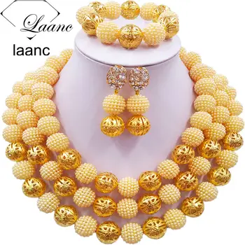 Laanc Fashion Beige African Beads Necklace Jewelry Set Nigerian Wedding Indian Bridal Jewelry Sets 3CZJ006
Laanc Fashion Beige African Beads Necklace Jewelry Set Nigerian Wedding Indian Bridal Jewelry Sets 3CZJ006