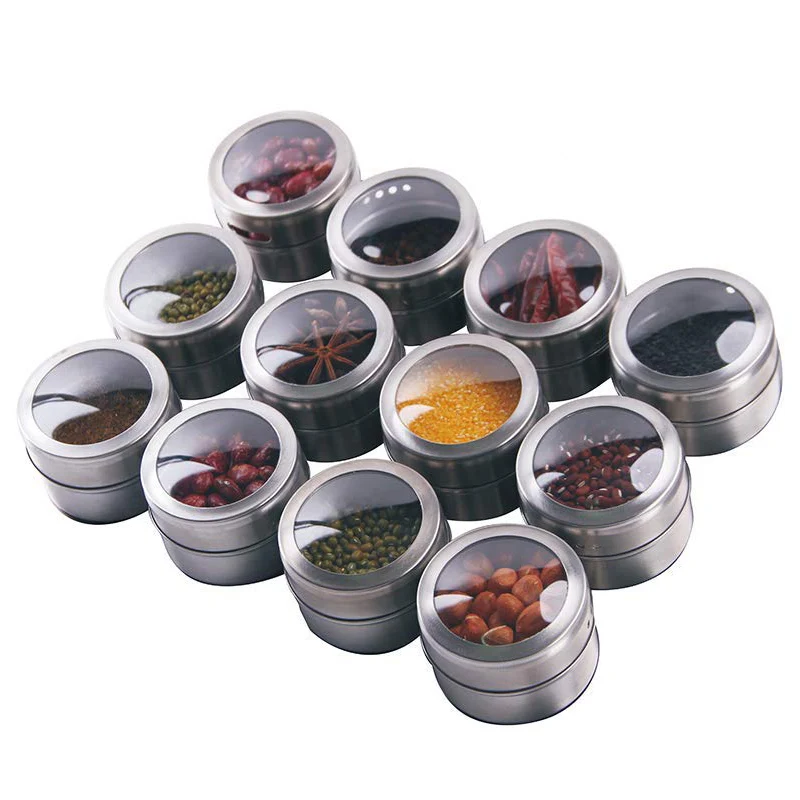 Magnetic Spice Tins set - Shake or Pour Containers Attach to Most Refrigerator Doors- Easy Open Window Top Shakers
Magnetic Spice Tins set - Shake or Pour Containers Attach to Most Refrigerator Doors- Easy Open Window Top Shakers