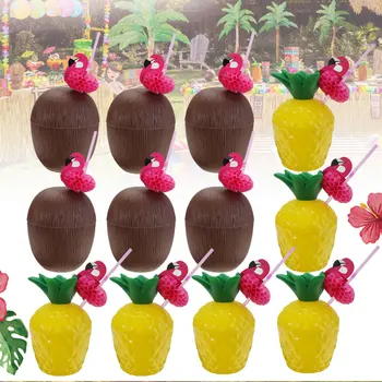 12pcs Water Bottle Decor Plastic Cup Fruit Coconut Pineapple Drink Cup With Bird Decoration Drinking Straw for Party
12pcs Water Bottle Decor Plastic Cup Fruit Coconut Pineapple Drink Cup With Bird Decoration Drinking Straw for Party
