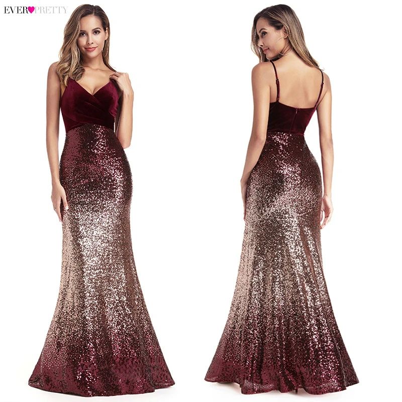 Ever Pretty Burgundy Evening Dresses V-Neck Backless Mermaid Formal Dresses Sequined Long Party Gowns Vestidos Compridos 2019
Ever Pretty Burgundy Evening Dresses V-Neck Backless Mermaid Formal Dresses Sequined Long Party Gowns Vestidos Compridos 2019
