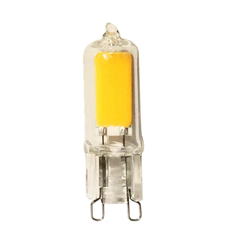 Светодиодная стеклянная галогенная лампа G9 LED 2W 230LM COB 13*47MM PF0.7 теплый белый AC 220V