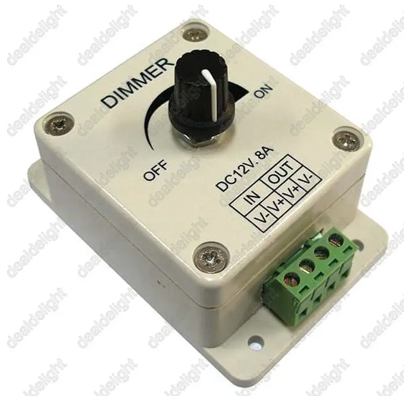 Freeshipping DC12V 8A 1 Channel LED Dimmer Adjustable Brightness Controller with Knob Switch
Freeshipping DC12V 8A 1 Channel LED Dimmer Adjustable Brightness Controller with Knob Switch