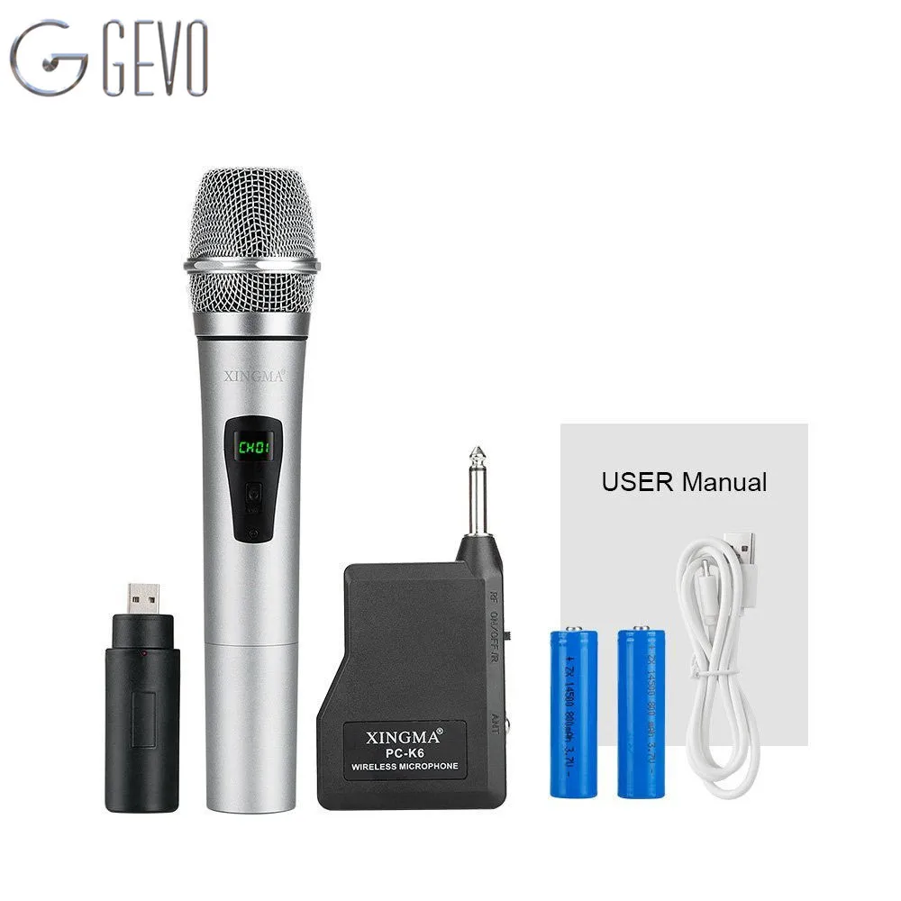 PC-K6 Wireless Microphones professional Microphone Condenser With Receiver Uhf Dynamic Mic For karaoke KTV System Studio, stage
PC-K6 Wireless Microphones professional Microphone Condenser With Receiver Uhf Dynamic Mic For karaoke KTV System Studio, stage