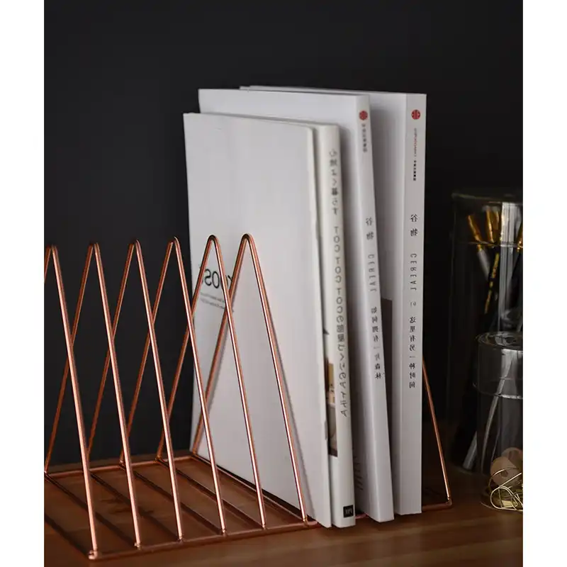 Nordic Home Office Organiser Book Holder Desk Metal Storage Stand