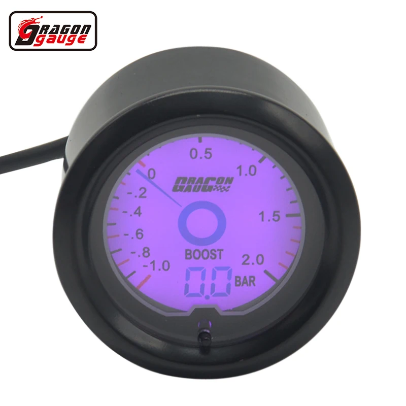 Dragon gauge 52mm 2 Inch LCD Pointer 7 Color backlight Car Digital Auto Turbo Boost Gauge -1~2 Bar Meter With Boost Sensor
Dragon gauge 52mm 2 Inch LCD Pointer 7 Color backlight Car Digital Auto Turbo Boost Gauge -1~2 Bar Meter With Boost Sensor