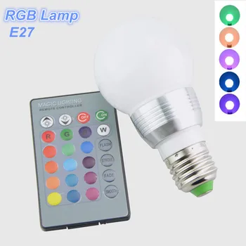 16 Colors RGB LED Night light E27 5W 110V - 220V Christmas Decor Atmosphere LED Lighting With IR Remote Controller Lampada Led
16 Colors RGB LED Night light E27 5W 110V - 220V Christmas Decor Atmosphere LED Lighting With IR Remote Controller Lampada Led