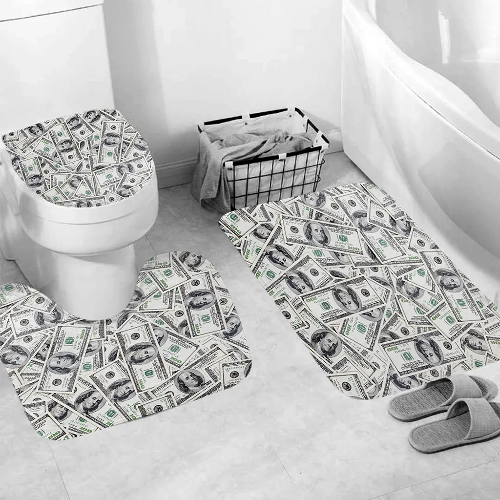 3Pcs Bath Mats Bathroom Carpet 3D dollar pattern Coral velvet print washable toilet seat toilet mat bathroom mat set L0605
3Pcs Bath Mats Bathroom Carpet 3D dollar pattern Coral velvet print washable toilet seat toilet mat bathroom mat set L0605