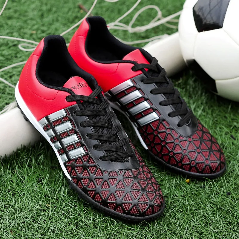 Image 2016 Hot Mens Soccer Cleats Turf Football Boots For Men Training Shoes Sport Sneakers Red Green Cheap Mens Football Shoes Turf