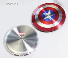 Avengers Captain America Shield Power Bank Charger USB 6800mAh for all mobile phone with Package free shipping