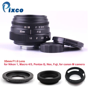 Mini 35mm f/1.6 APS-C TV Lens+Lens Hood+Macro Ring+C to camera adapter for Nikon1/M4/3 /For Pentax Q/ Nex / Fuji/ for eos
Mini 35mm f/1.6 APS-C TV Lens+Lens Hood+Macro Ring+C to camera adapter for Nikon1/M4/3 /For Pentax Q/ Nex / Fuji/ for eos