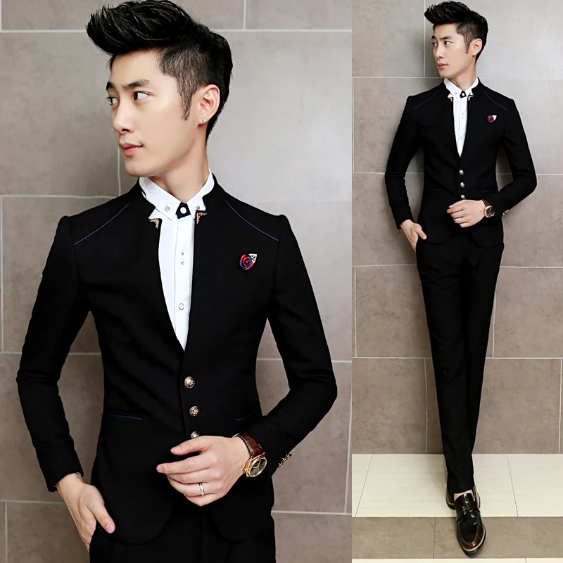 S-XXXL mens Two-piece set Navy Blue Red Wedding Banquet men jacket and pants Slim fit male suits
S-XXXL mens Two-piece set Navy Blue Red Wedding Banquet men jacket and pants Slim fit male suits