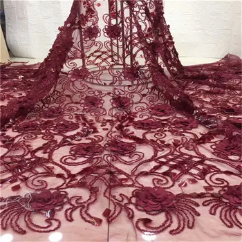 RED Colour French Laces Fabric 3D Sequins Flower embroidery African Lace Fabrics High Quality 2019 For Wedding
RED Colour French Laces Fabric 3D Sequins Flower embroidery African Lace Fabrics High Quality 2019 For Wedding
