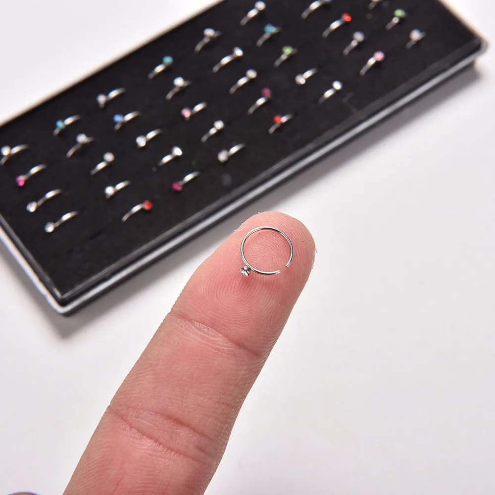 Trendy Body Piercing Jewelry Stainless Steel Nose Open Hoop Ring Nose Ring Piercing Nose Studs with Box 40Pcs 0r 18Pcs
Trendy Body Piercing Jewelry Stainless Steel Nose Open Hoop Ring Nose Ring Piercing Nose Studs with Box 40Pcs 0r 18Pcs