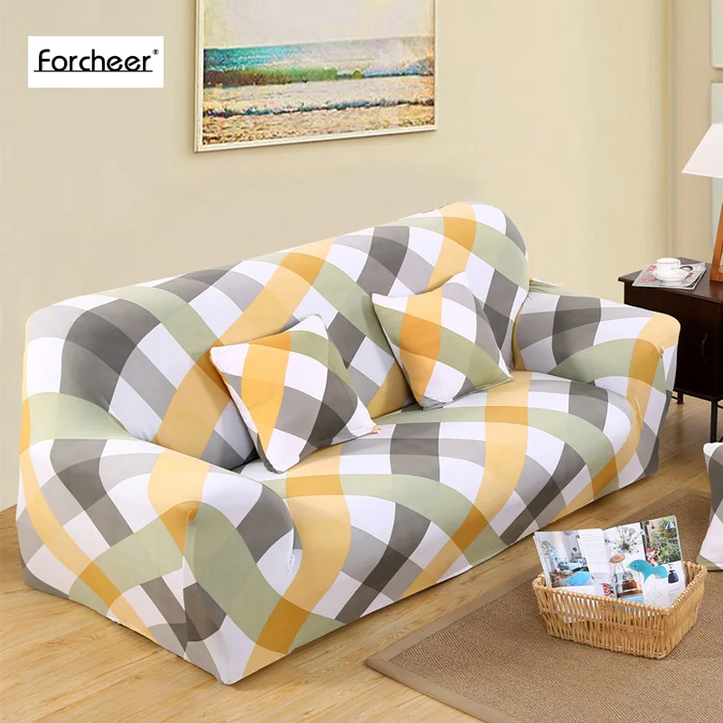 Image Elastic Sofa Cover Printed Flowers Slipcover Tight Wrap All inclusive Corner Sofa Cover Stretch Furniture Covers 1 2 3 4 seater