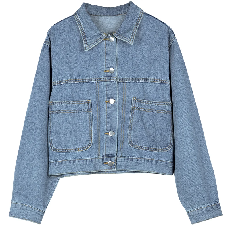 New Short Blue and Black Denim Women Ladies Jean Coat Winter Spring Autumn Women Jacket 8WT042
New Short Blue and Black Denim Women Ladies Jean Coat Winter Spring Autumn Women Jacket 8WT042