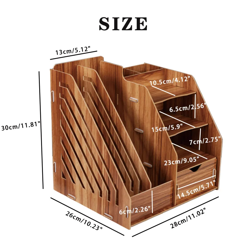DIY Wooden Magazine Desk Organizers Book Holder Stationery Storage Holder Stand Shelf Rack Multifunctional Case DIY Wooden Magazine Desk Organizers Book Holder Stationery Storage Holder Stand Shelf Rack Multifunctional Case