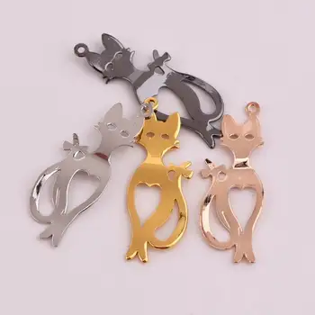 50PCS/lot 29.5*10MM Wholesale Fashion`Handmade Jewelry Cat Pendant Accessories 5 color Gold Black Silver Cat Charms
50PCS/lot 29.5*10MM Wholesale Fashion`Handmade Jewelry Cat Pendant Accessories 5 color Gold Black Silver Cat Charms