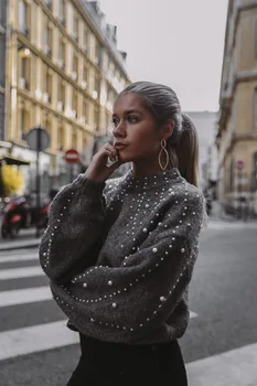 NiceMix 2019 winter turtleneck sweaters pearl beading sweater warm lantern sleeve women jumper femal loose gray pullover knitted
NiceMix 2019 winter turtleneck sweaters pearl beading sweater warm lantern sleeve women jumper femal loose gray pullover knitted