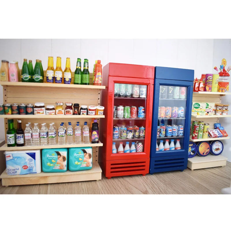 Generic 112 Wooden Shelves Dollhouse Supermarket Miniature Scale