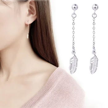100% 925 Sterling Silver Feather Long Drop Earrings For Women Fashion Style Girl Hypoallergenic Sterling-silver-jewelry brincos
100% 925 Sterling Silver Feather Long Drop Earrings For Women Fashion Style Girl Hypoallergenic Sterling-silver-jewelry brincos