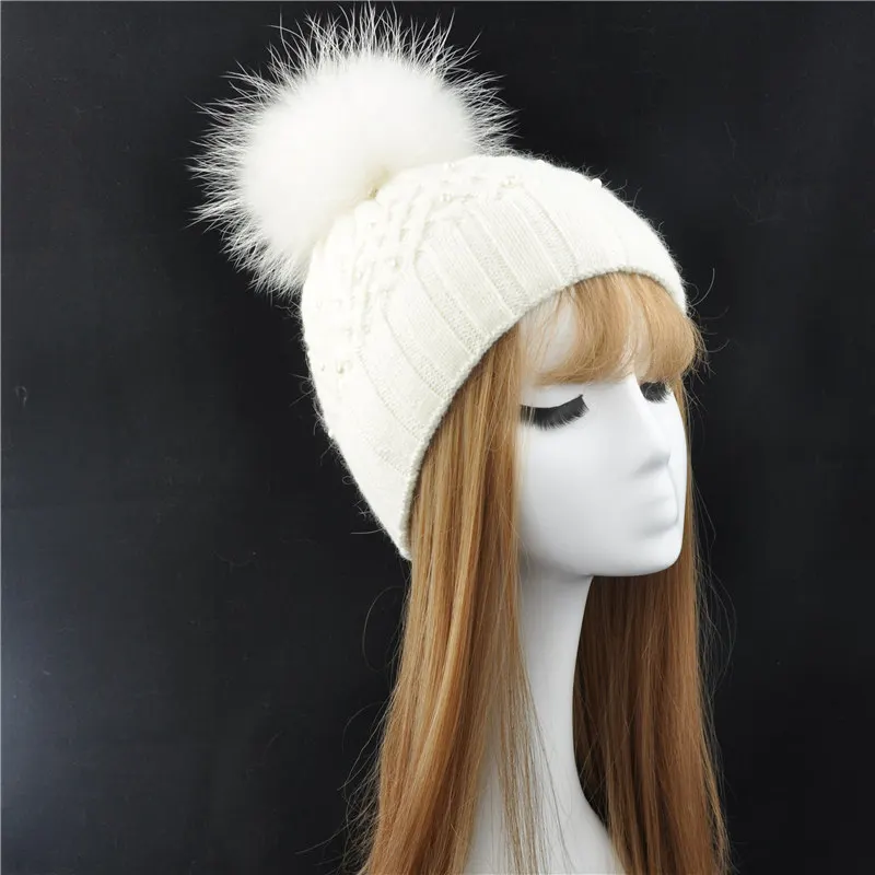 Real Fur Pompom Hat Lady Skullies Beanies Winter Hat Cap With Natural Raccoon Fur Pom Pom Ball Women Wool Knitted Fur Hats
Real Fur Pompom Hat Lady Skullies Beanies Winter Hat Cap With Natural Raccoon Fur Pom Pom Ball Women Wool Knitted Fur Hats
