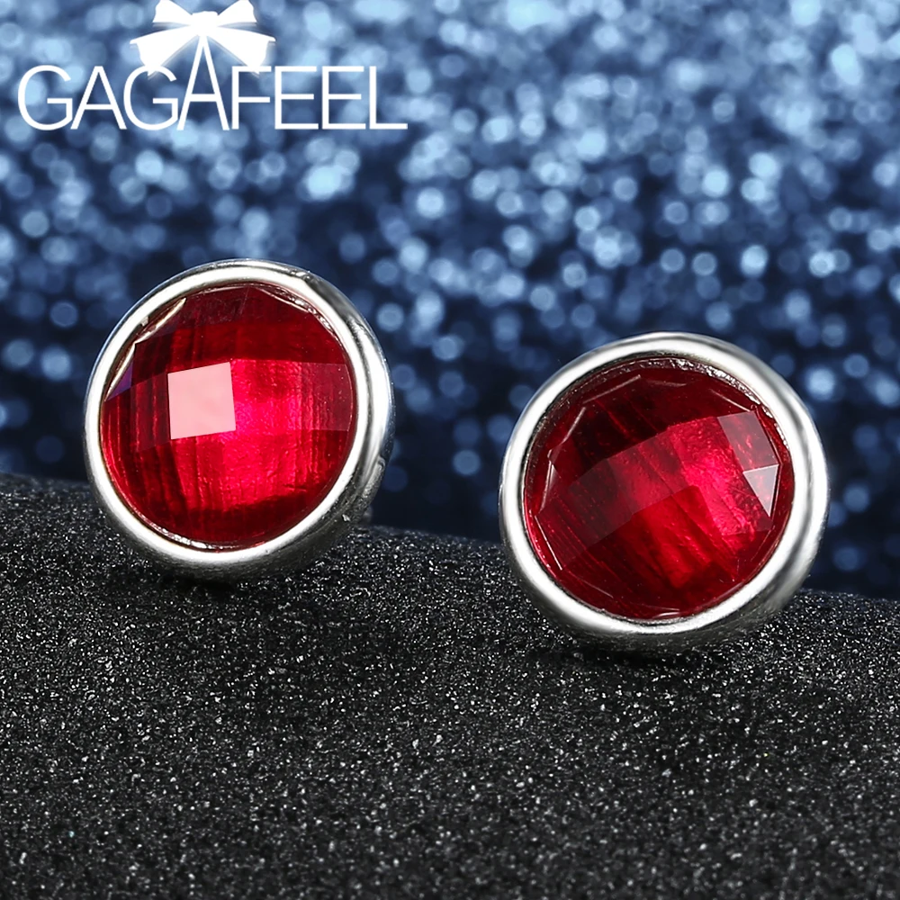 GAGAFEEL Genuine 925 Sterling Silver Birthstone Stud Earrings For Women Birthday Droplets Red Crystal Stone Earrings Best Gift
GAGAFEEL Genuine 925 Sterling Silver Birthstone Stud Earrings For Women Birthday Droplets Red Crystal Stone Earrings Best Gift