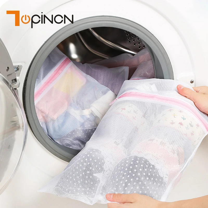 3PCS Zipped Machine Laundry Bag Washing Mesh Net Bra Socks Lingerie Storage Bags