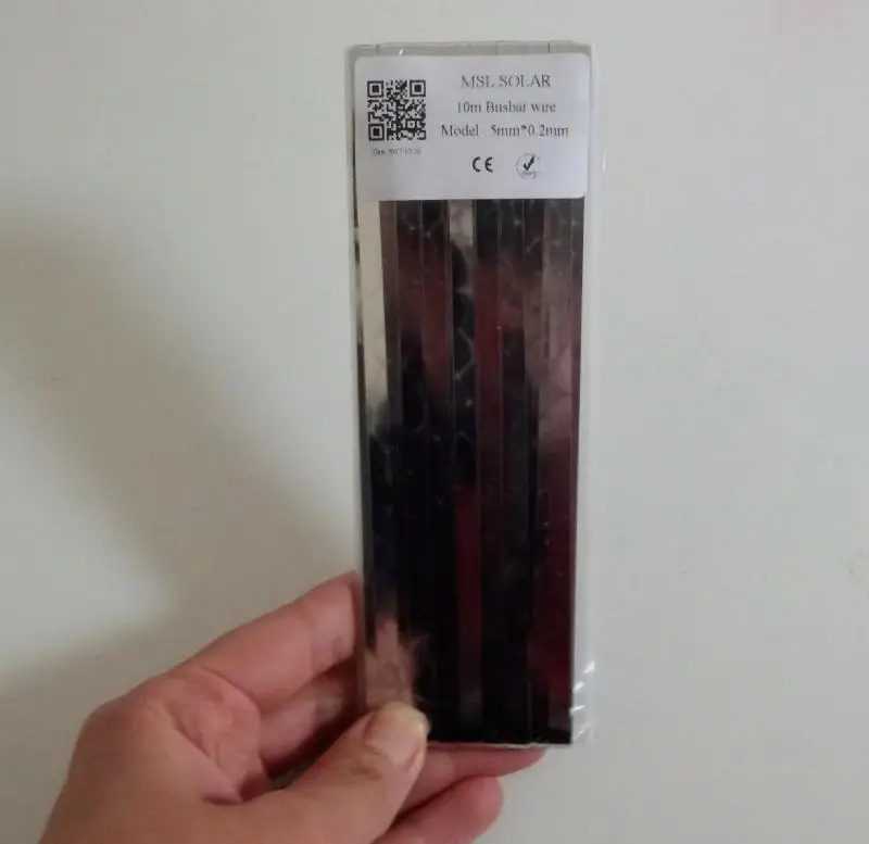 MSL SOLAR Busbar wire 5mm*0.2mm 10m/Lot For solder solar cells. Copper conent more than 99.97%.Solder wire CE ROSH Certificated
MSL SOLAR Busbar wire 5mm*0.2mm 10m/Lot For solder solar cells. Copper conent more than 99.97%.Solder wire CE ROSH Certificated