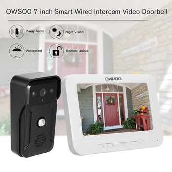 OWSOO 7 Inch Wireless Video Door Phone Intercom System with IR-CUT Rainproof Outdoor Wired Doorbell Camera,Support Remote unlock
OWSOO 7 Inch Wireless Video Door Phone Intercom System with IR-CUT Rainproof Outdoor Wired Doorbell Camera,Support Remote unlock