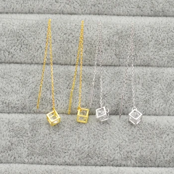 QIAOBEIGE 925 Sterling Silver Long Earrings magic cube with Zircon inside long wire drop Earrings Women, accessory without pearl
QIAOBEIGE 925 Sterling Silver Long Earrings magic cube with Zircon inside long wire drop Earrings Women, accessory without pearl