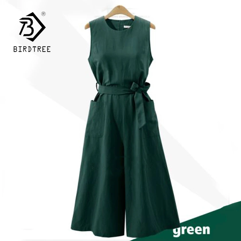 New Women Cotton Linen Solid Sleeveless Bow Lace Up High Waist Pockets Jumpsuit Lady Wide Leg Pants Female 4XL Plus Size S87301F
New Women Cotton Linen Solid Sleeveless Bow Lace Up High Waist Pockets Jumpsuit Lady Wide Leg Pants Female 4XL Plus Size S87301F