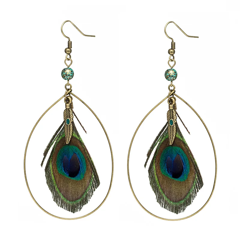 Earrings For Women Natural Genuine Peacock Feather Big Ring Bohemian Ethnic Wedding Party Gorgeous Earring Hanging Drop
Earrings For Women Natural Genuine Peacock Feather Big Ring Bohemian Ethnic Wedding Party Gorgeous Earring Hanging Drop