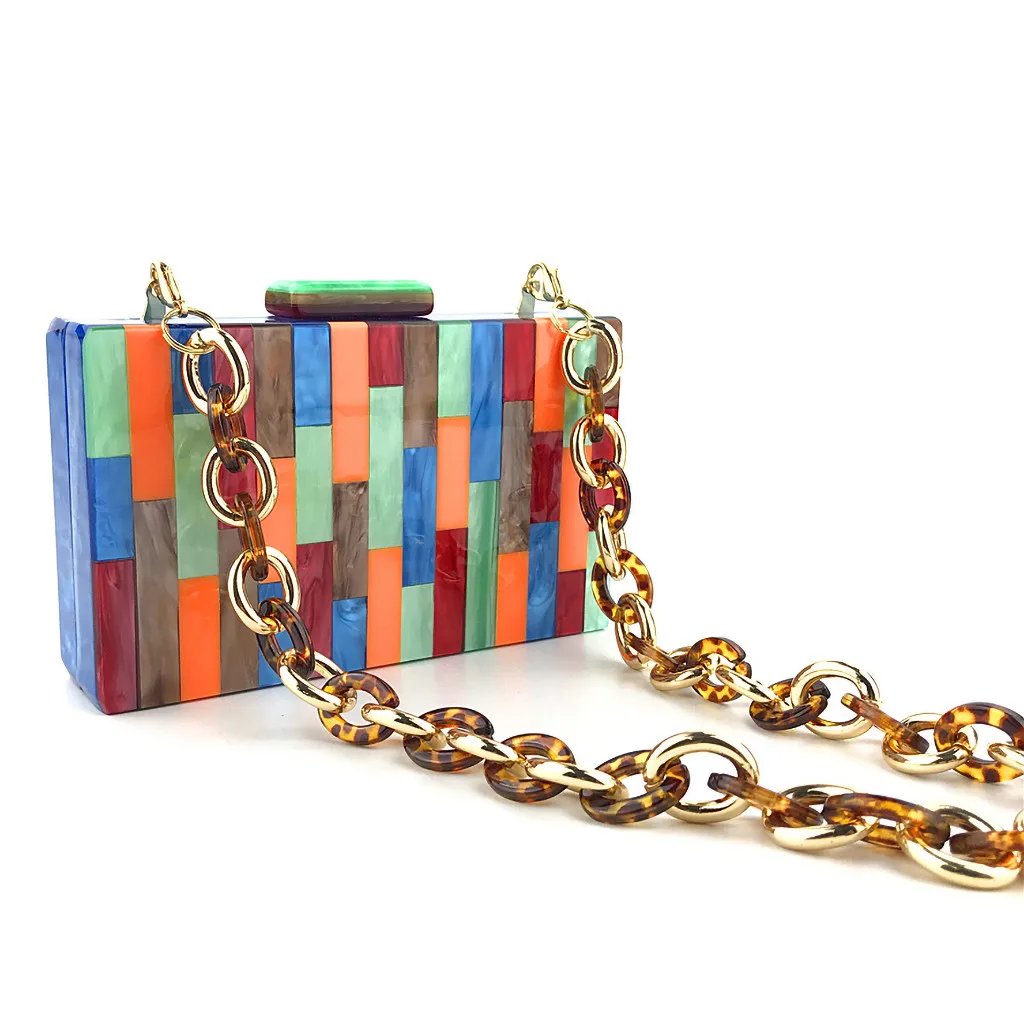 Mixed Colors Geometric Stitching Rainbow Patchwork Women Evening Bag Colorful Ring Chain Party Package Crossbody Bags For Women
Mixed Colors Geometric Stitching Rainbow Patchwork Women Evening Bag Colorful Ring Chain Party Package Crossbody Bags For Women
