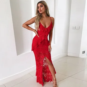 Seamyla Sexy Lace Long Dress 2019 Summer Women Celebrity Party Dresses Red Black White Apricot Ruffles Club Maxi Dress Vestidos
Seamyla Sexy Lace Long Dress 2019 Summer Women Celebrity Party Dresses Red Black White Apricot Ruffles Club Maxi Dress Vestidos