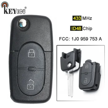 KEYECU 10x 433MHz ID48 Chip 1J0 959 753 A Flip 2 Button Remote Key Fob for V*W for Volkswagen Passat Golf Mk4
KEYECU 10x 433MHz ID48 Chip 1J0 959 753 A Flip 2 Button Remote Key Fob for V*W for Volkswagen Passat Golf Mk4