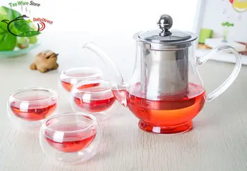 1x 460ml Heat-Resistant Glass Tea Pot w/ Stainless Steel Infuser Filter+ 4x Double Wall Layer Cups - 5in1 Kung fu Coffee Tea Set
1x 460ml Heat-Resistant Glass Tea Pot w/ Stainless Steel Infuser Filter+ 4x Double Wall Layer Cups - 5in1 Kung fu Coffee Tea Set