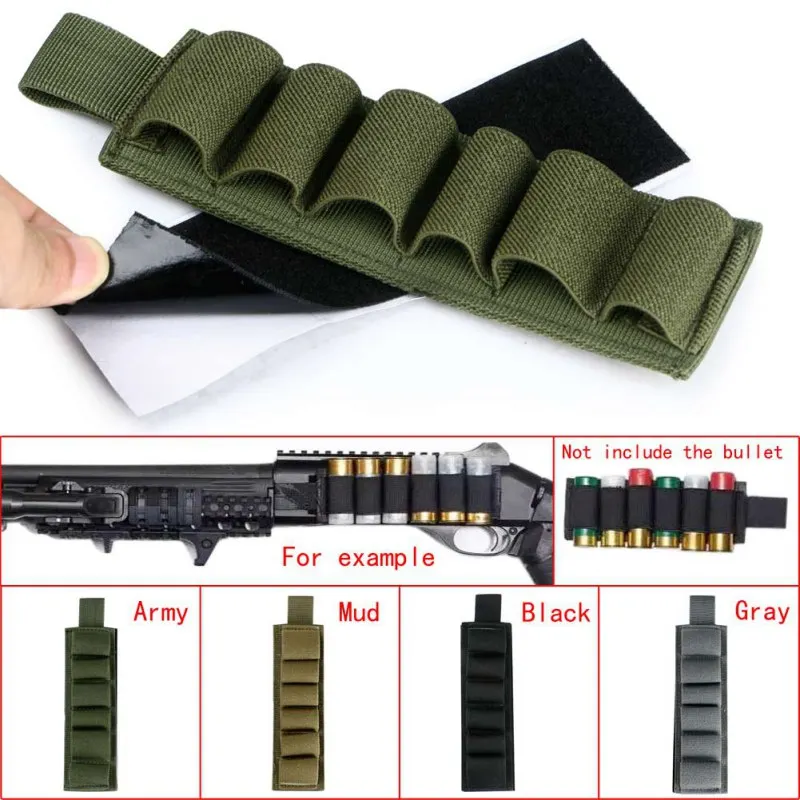 Tactical 6 Round Buttstock Shell Bullet Holder Adhesive Strip nylon Pouch Ammo Airsoft Outdoor Hunting Accessories 2017
Tactical 6 Round Buttstock Shell Bullet Holder Adhesive Strip nylon Pouch Ammo Airsoft Outdoor Hunting Accessories 2017