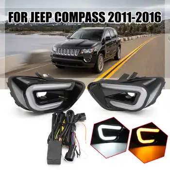 Pair Car LED DRL Daytime Running Light Daylight Waterproof White+Yellow Signal lamp For Jeep for Compass 2011-2016 DC12V
Pair Car LED DRL Daytime Running Light Daylight Waterproof White+Yellow Signal lamp For Jeep for Compass 2011-2016 DC12V