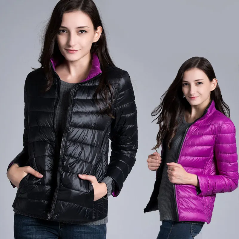 Both sides to wear Coat Female ultra light duck Down Jacket Women Padded cotton Parkas Casual Thin and light Basic Jackets coats
Both sides to wear Coat Female ultra light duck Down Jacket Women Padded cotton Parkas Casual Thin and light Basic Jackets coats
