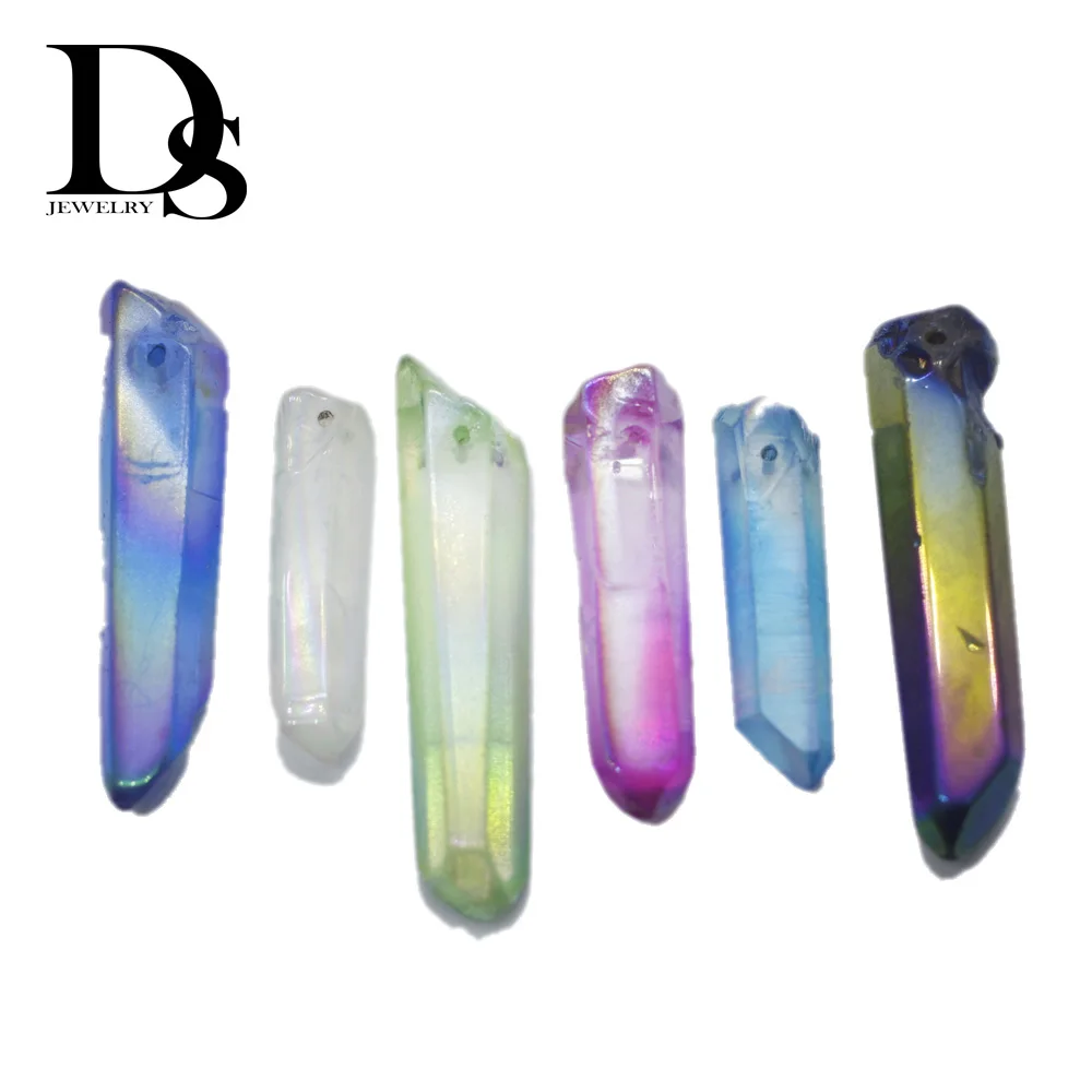 5pcs Drilling Aura Angel Titanium Quartz Crystal Wand Points Natural Raw Crystal Rough Hexagonal Prism DIY Jewelry Pendant Charm
5pcs Drilling Aura Angel Titanium Quartz Crystal Wand Points Natural Raw Crystal Rough Hexagonal Prism DIY Jewelry Pendant Charm