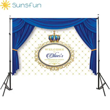 Sunsfun 7x5FT Blue Curtain Prince Party Baby Shower Crown Frame Custom Photo Background Backdrop Vinyl 220cm x 150cm
Sunsfun 7x5FT Blue Curtain Prince Party Baby Shower Crown Frame Custom Photo Background Backdrop Vinyl 220cm x 150cm