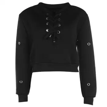 Solid Autumn Spring Women Sweatshirt Round Collar Fashion Pullover Girls Fashion Loose Bandage Casual Long Sleeve Black Tops
Solid Autumn Spring Women Sweatshirt Round Collar Fashion Pullover Girls Fashion Loose Bandage Casual Long Sleeve Black Tops